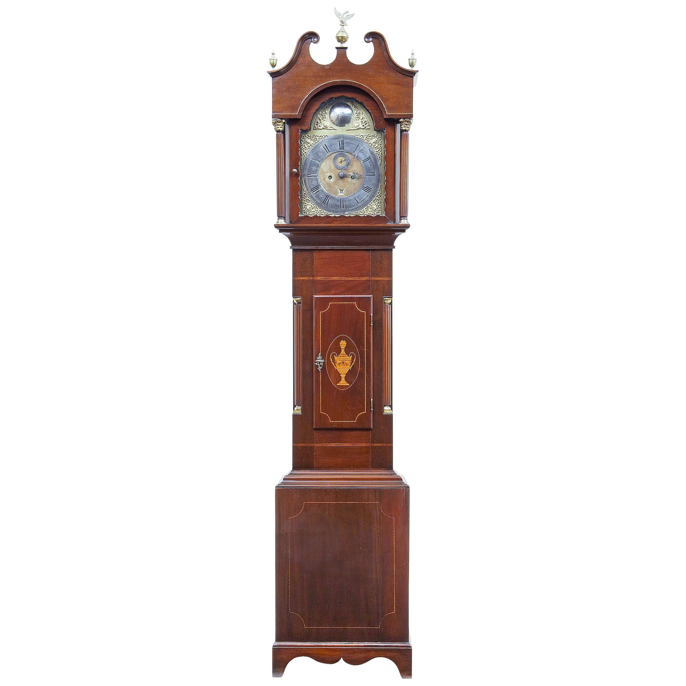 18th Century Inlaid Mahogany Long Case Clock by William Underwood of London