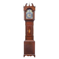 18th century inlaid mahogany long case clock by William Underwood of London