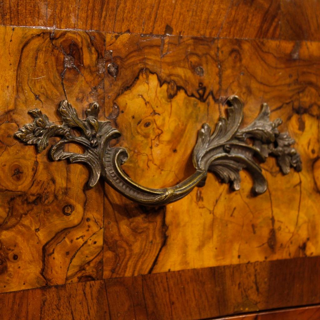 Inlay 18th Century Inlaid Maple, Burl and Walnut Wood Venetian Antique Dresser,  1750