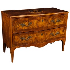 18th Century Inlaid Maple, Burl and Walnut Wood Venetian Antique Dresser,  1750