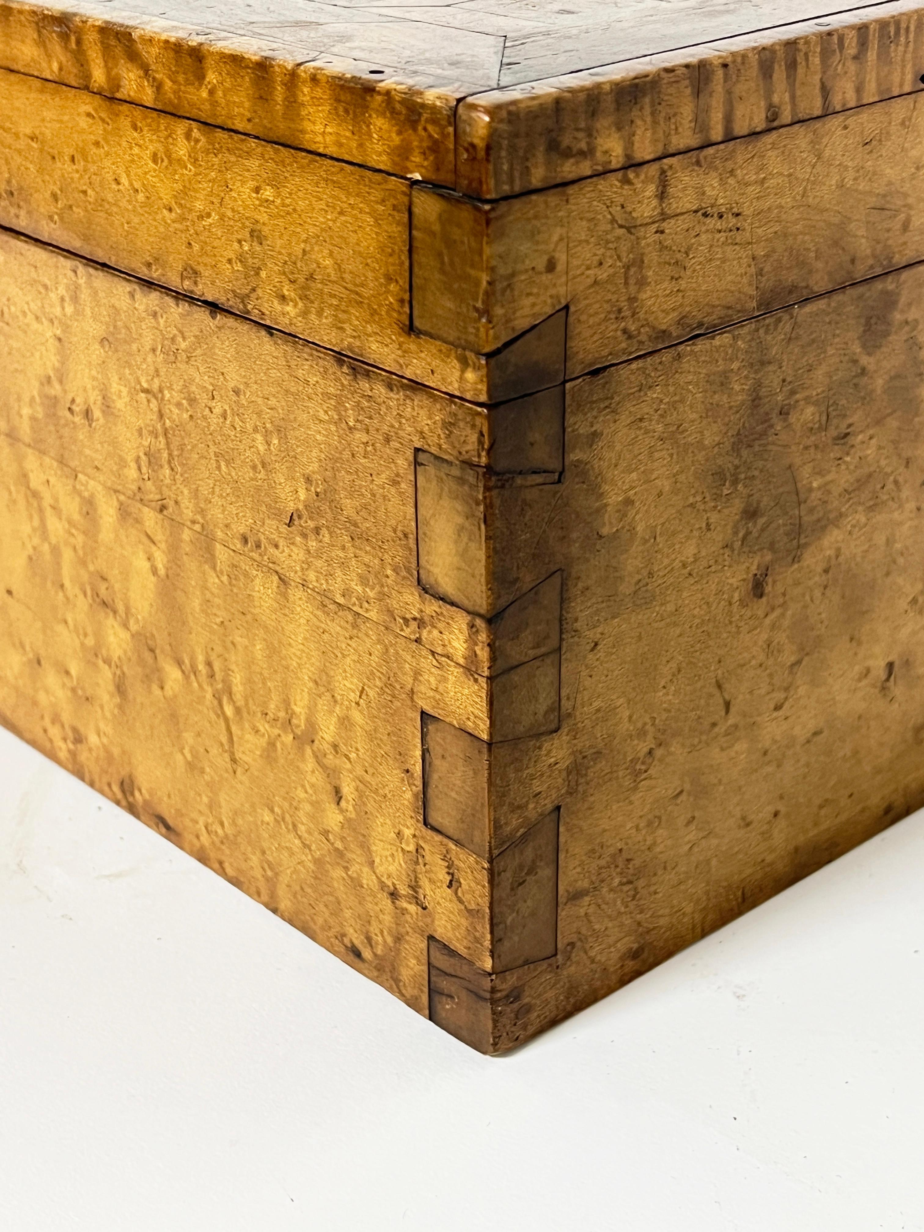 Campaign 18th Century Inlaid Marquetry Document Box For Sale