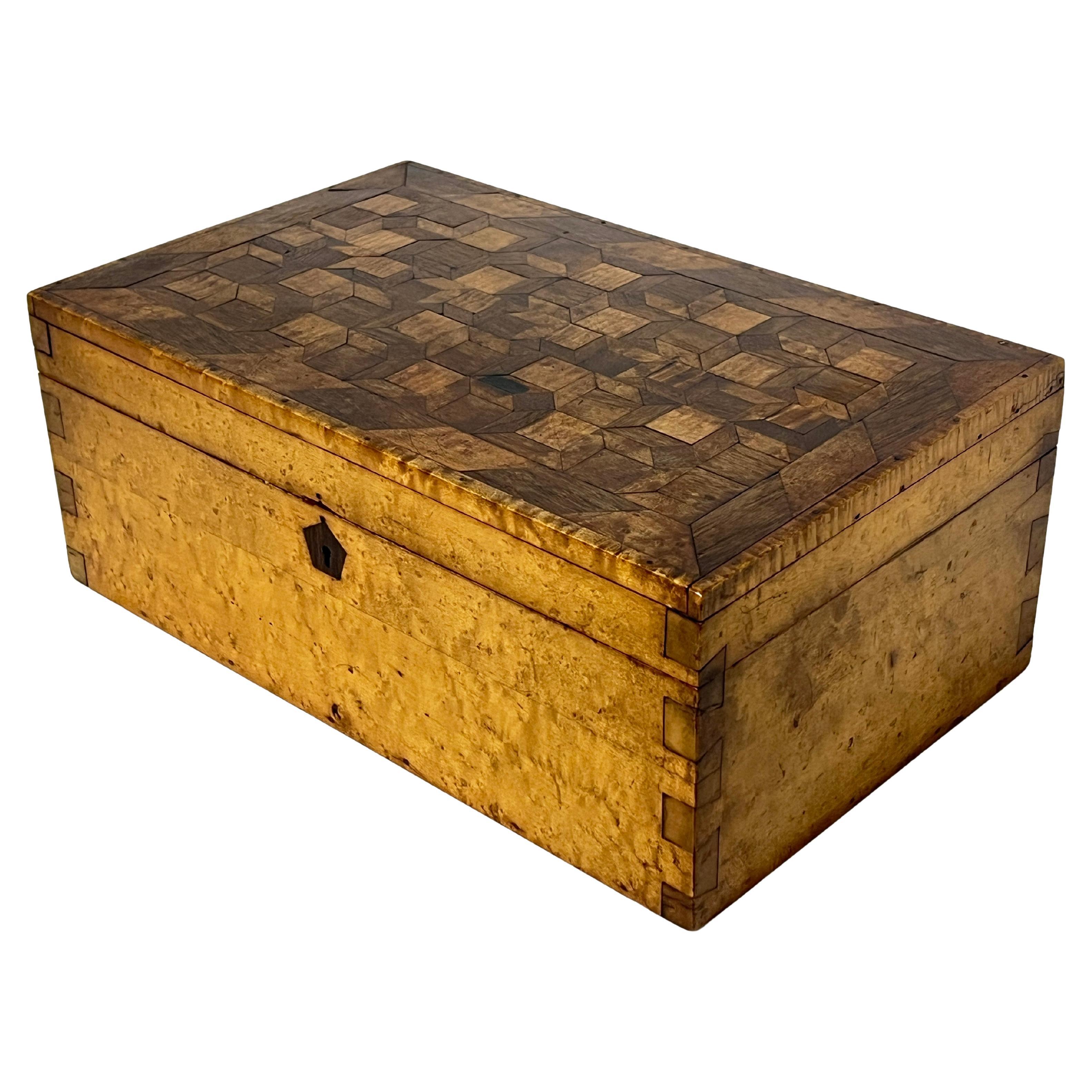 18th Century Inlaid Marquetry Document Box For Sale