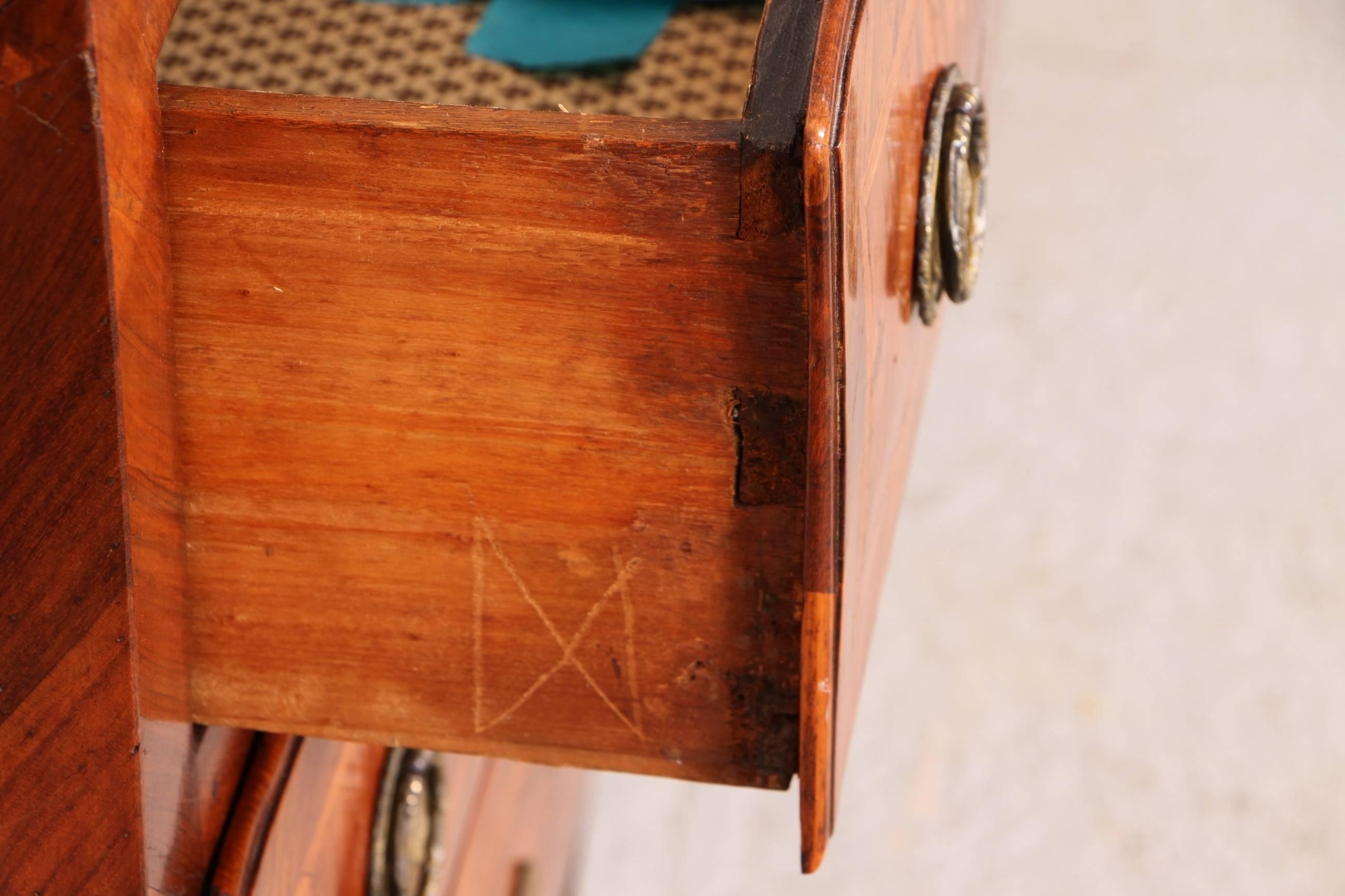 18th Century Inlaid Walnut Three-Drawer Commode 6