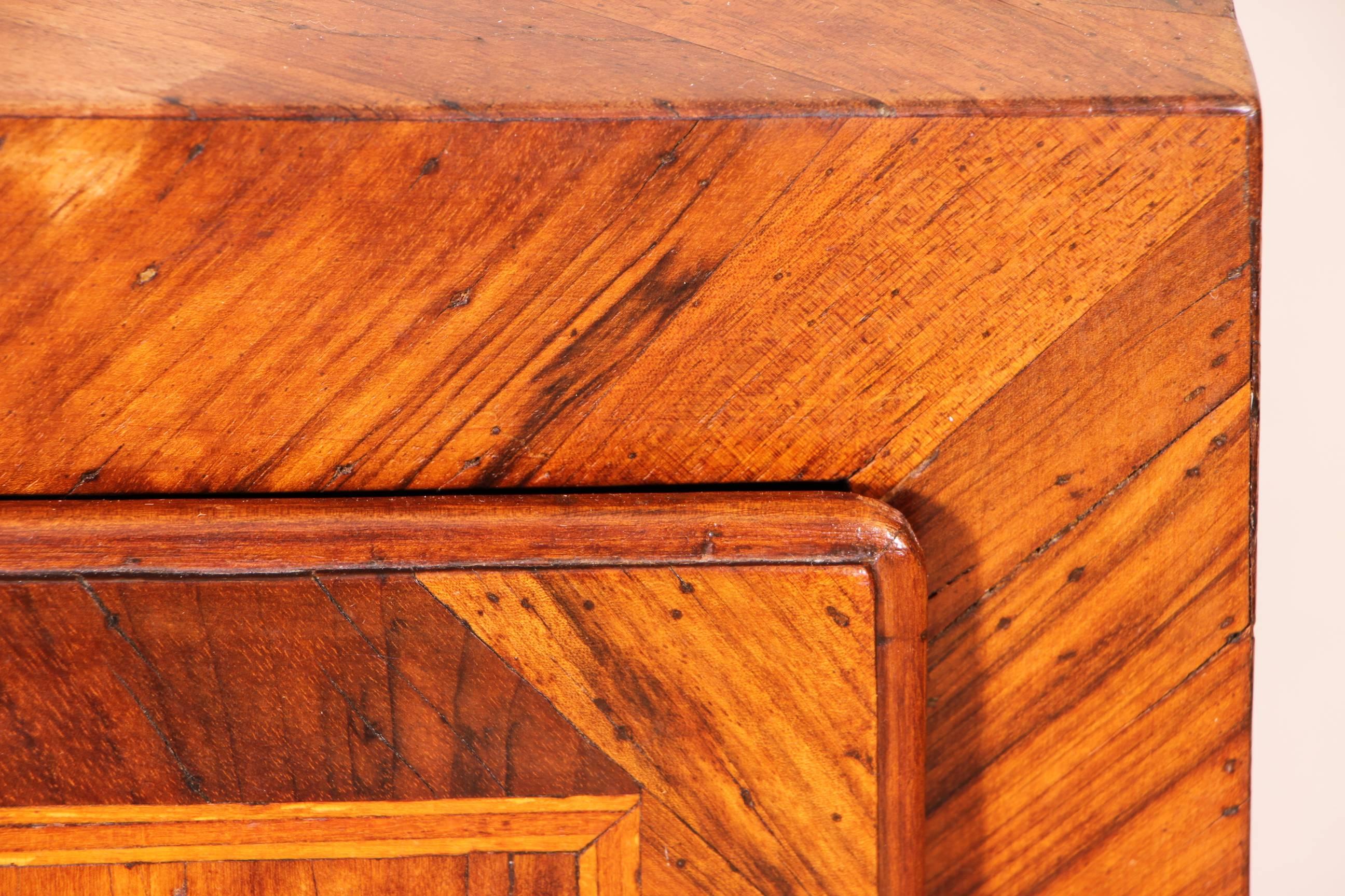 18th Century Inlaid Walnut Three-Drawer Commode 2