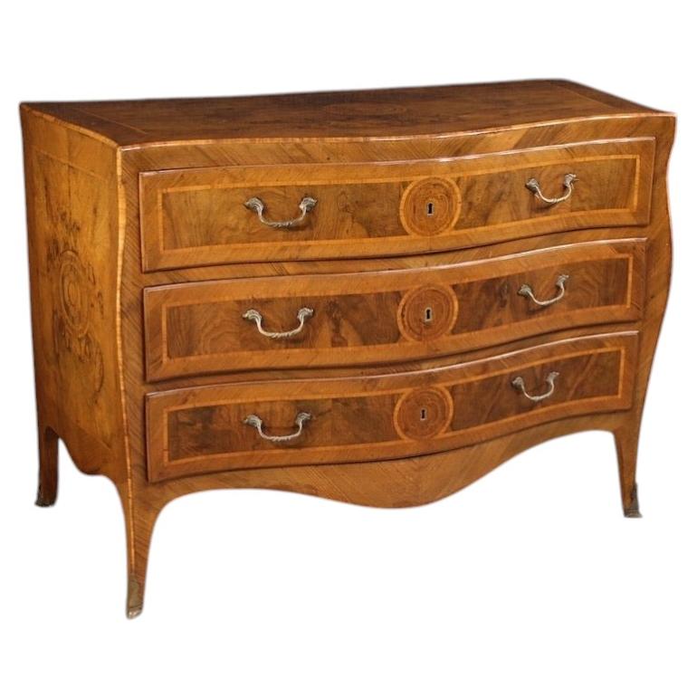 18th Century Inlaid Wood Antique Neapolitan Louis XV Chest of Drawers, 1770s
