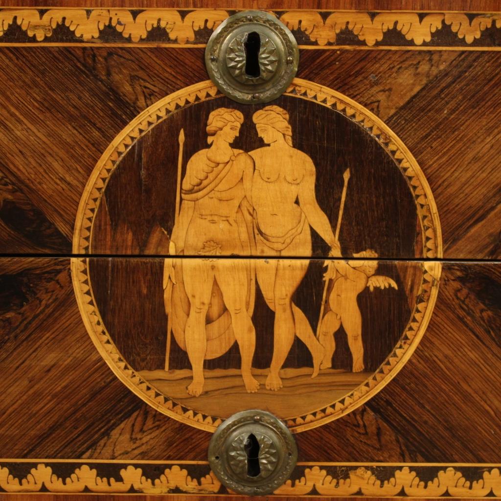 18th Century Inlaid Wood with Marble Top Italian Louis XVI Dresser, 1780 1
