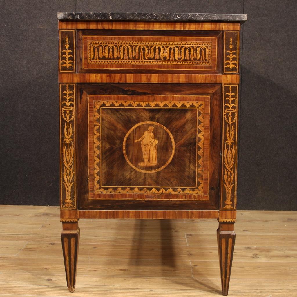 18th Century Inlaid Wood with Marble Top Italian Louis XVI Dresser, 1780 4
