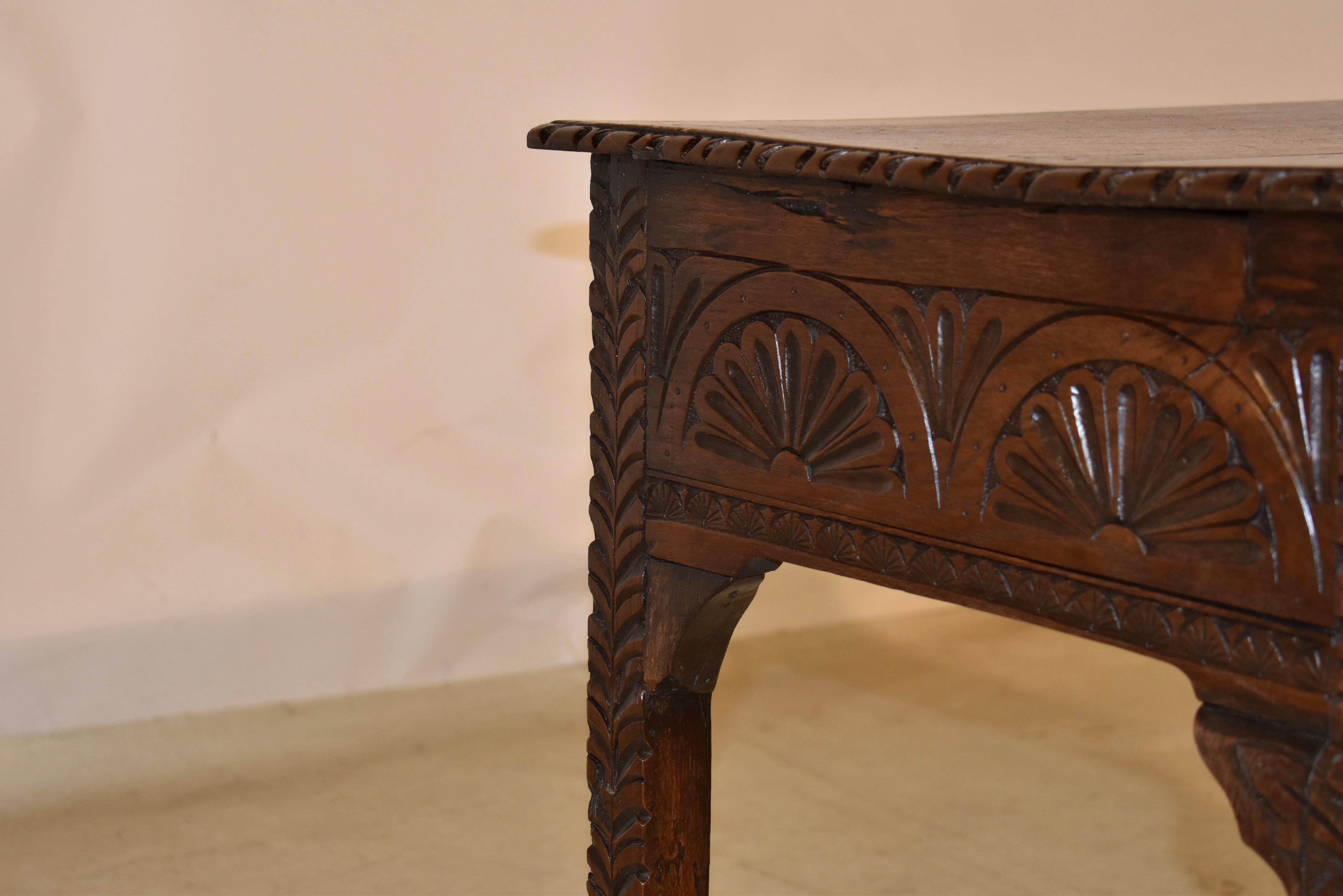 George III 18th Century Irish Carved Oak Lowboy For Sale