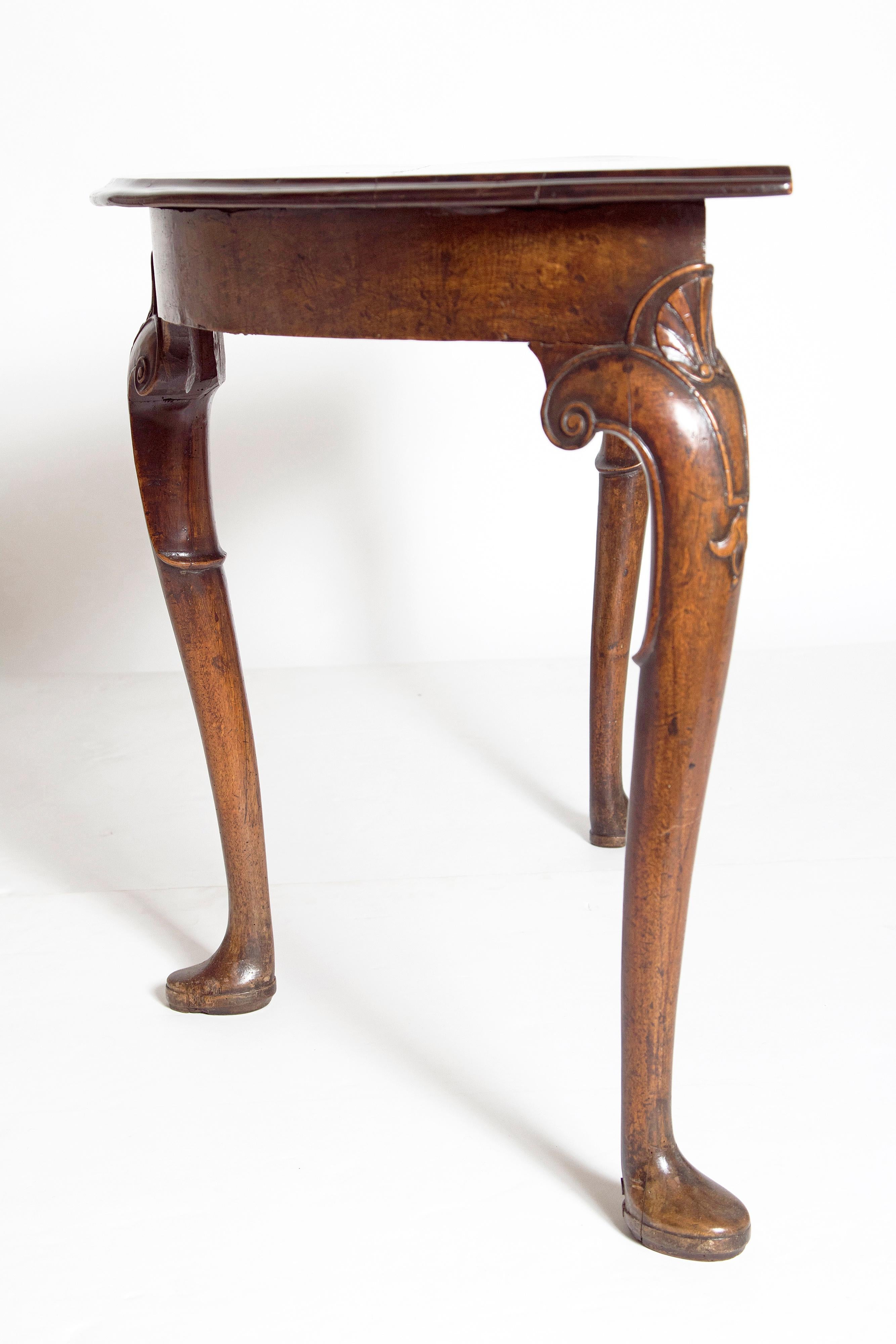 Wood 18th Century Irish George I Walnut Demi-Lune Table