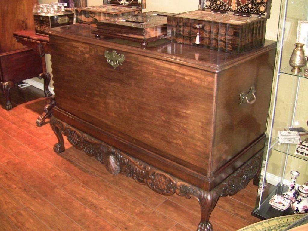 18C Irish George II Mahogany Silver Chest on Exceptional Carved Stand For Sale 7