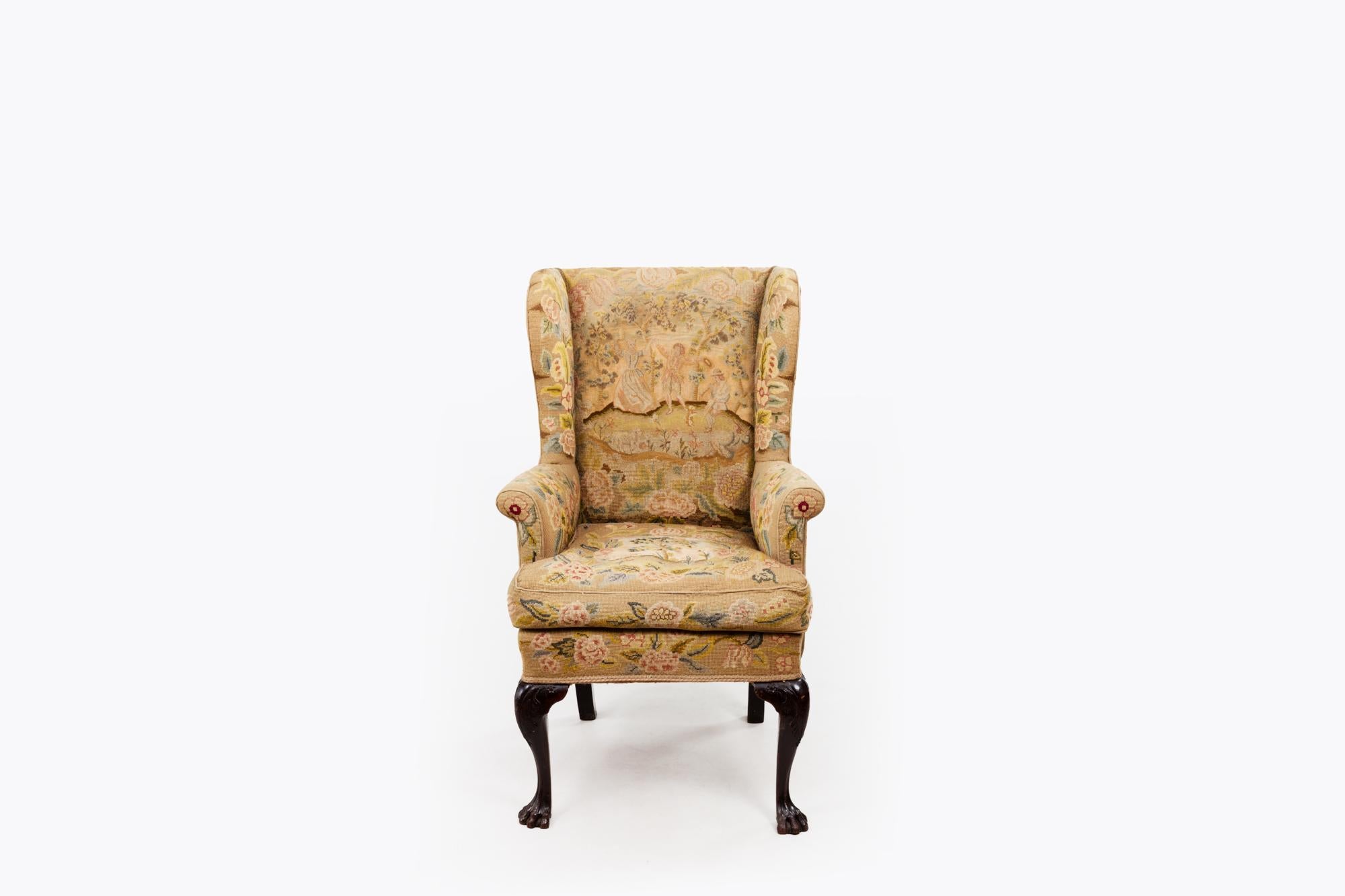 18th Century Irish George II Wingback Armchair In Good Condition For Sale In Dublin 8, IE