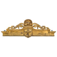 18th Century Irish Georgian Gold Leaf Curtain Pelmet/Canopy Bed Corona