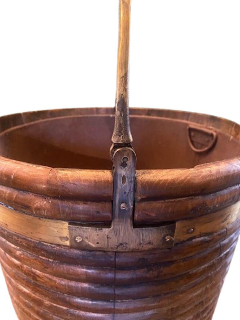 18th Century Irish Georgian Ribbed Peat Bucket In Good Condition For Sale In Nantucket, MA
