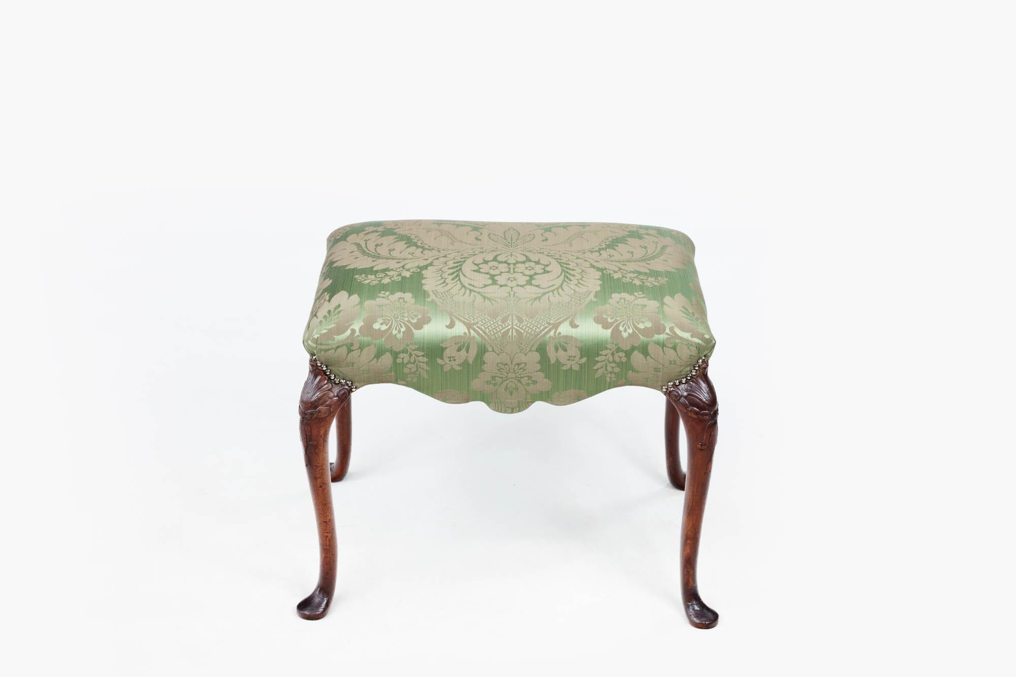 Upholstery 18th Century Irish Georgian Stool For Sale
