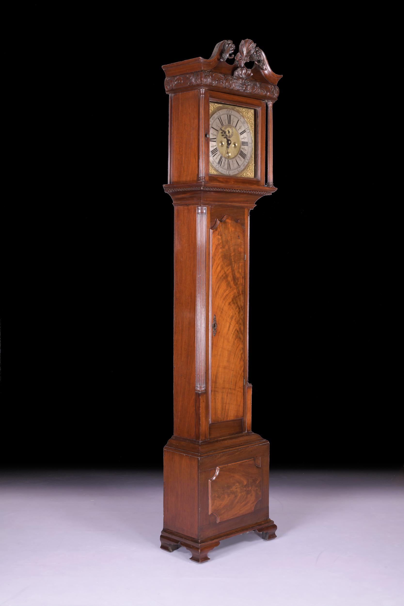 Georgian 18th Century Irish Longcase Clock by Thomas Sanderson of Dublin Ireland