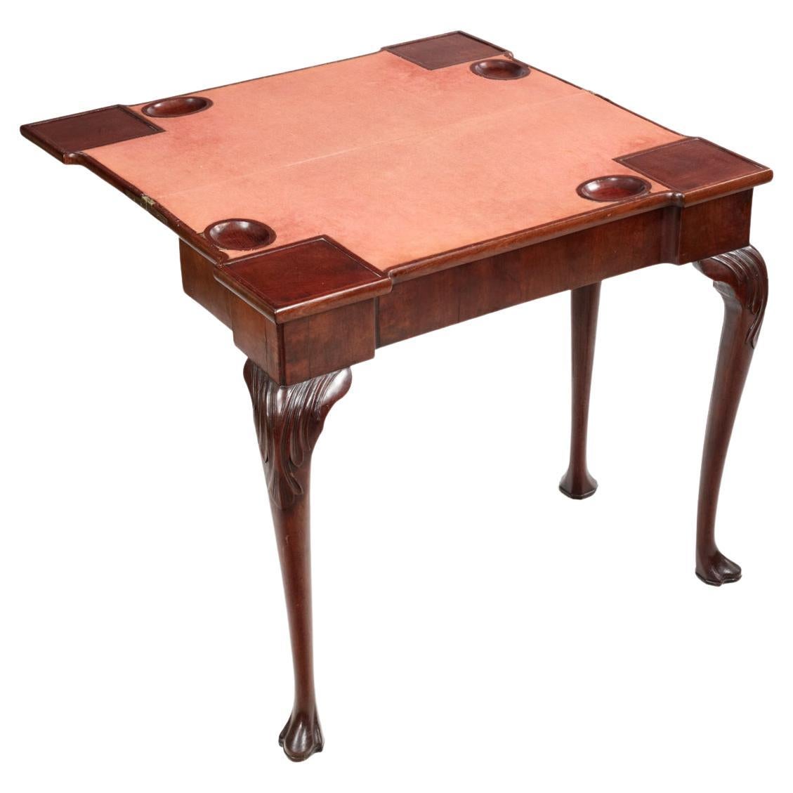 18th Century Irish Mahogany Folding Games Table For Sale