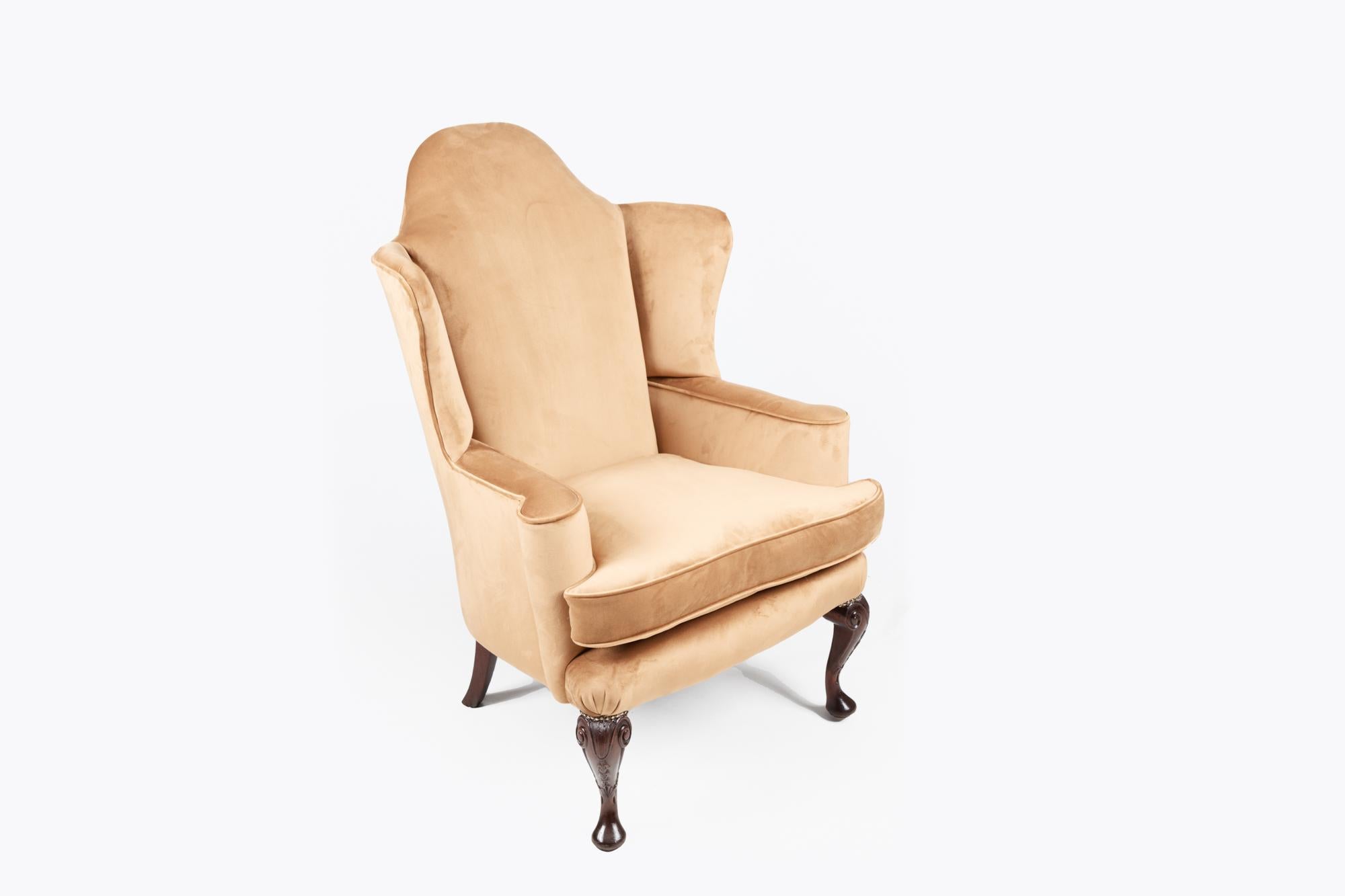Chaise à oreilles en acajou irlandais du 18e siècle Excellent état - En vente à Dublin 8, IE