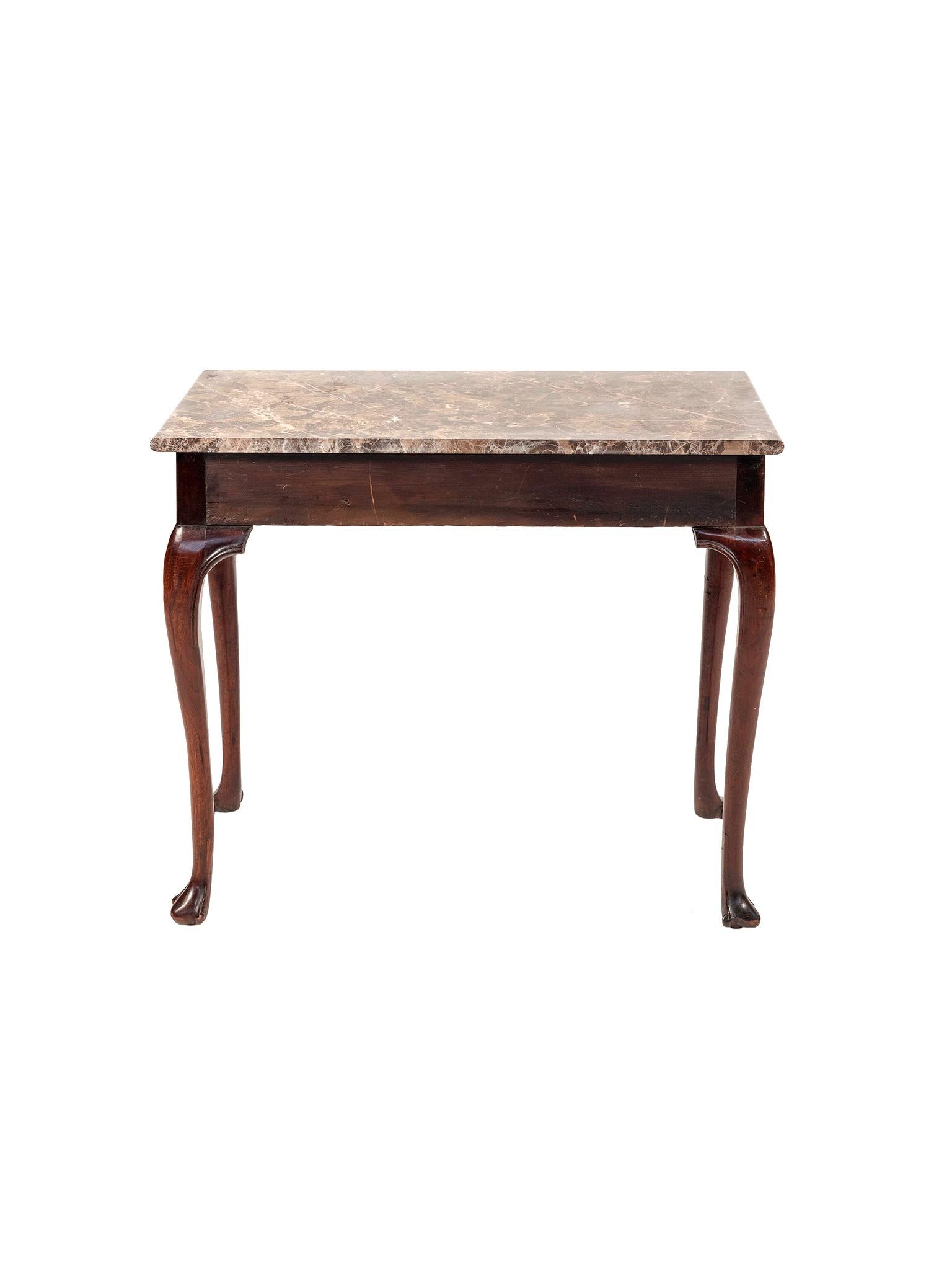 Hardwood 18th Century Irish Marble-Top Console Table For Sale