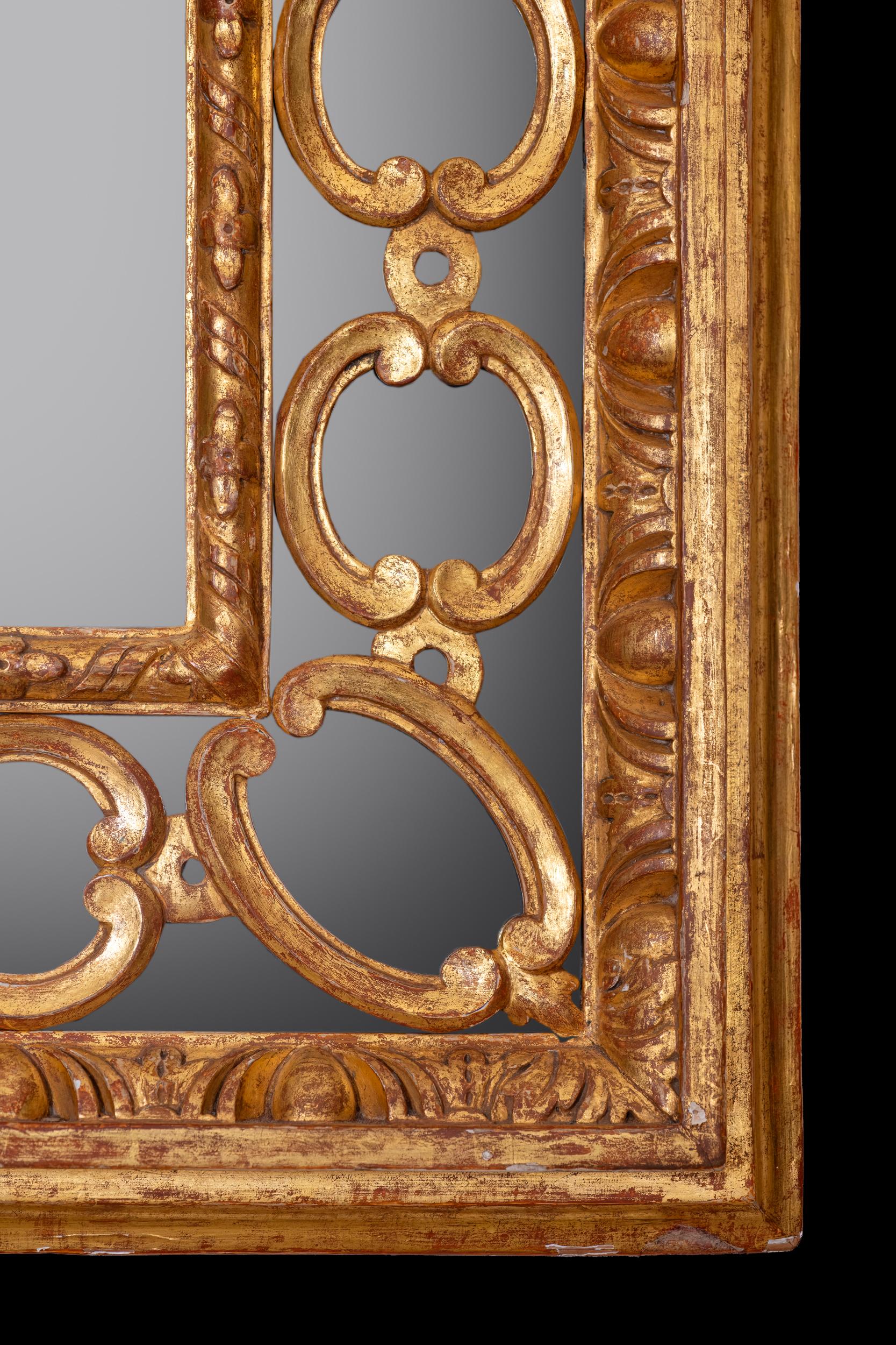 Giltwood 18th Century Irish Wall Mirror Attributed To John & Francis Booker Of Dublin For Sale