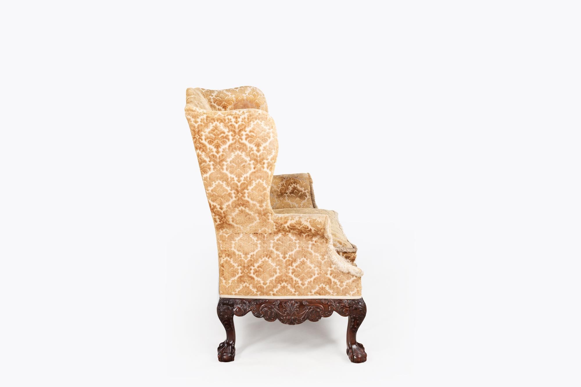 Hand-Carved 18th Century Irish Wing Chair