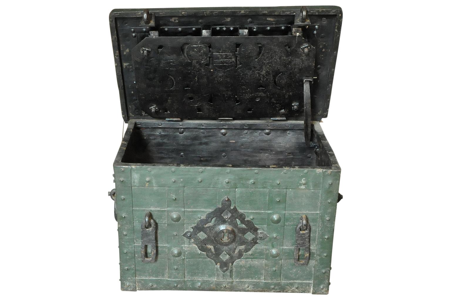 18th Century Iron Nuremberg Strong Box, Trunk 1