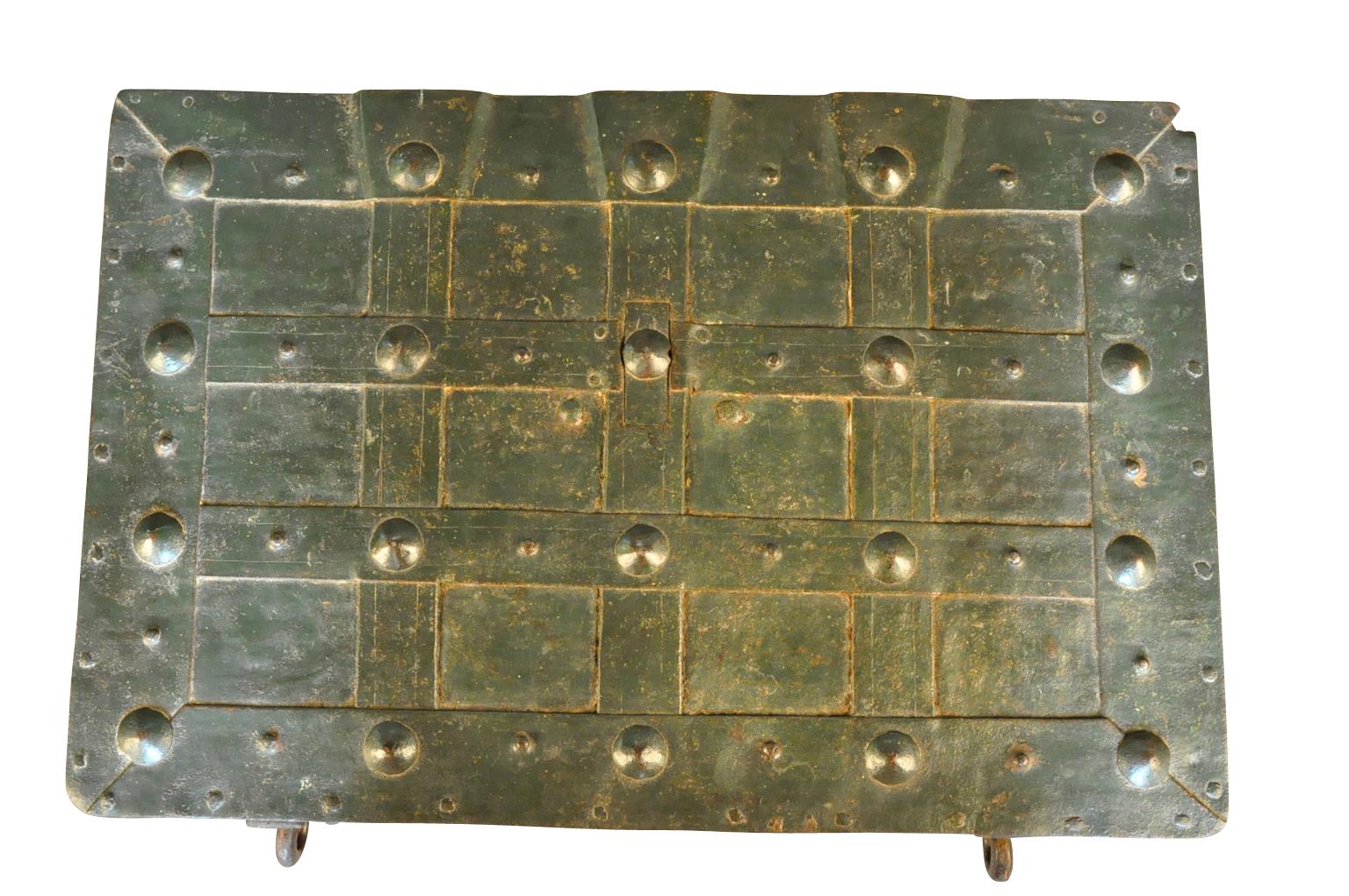 18th Century Iron Nuremberg Strong Box, Trunk In Good Condition In Atlanta, GA