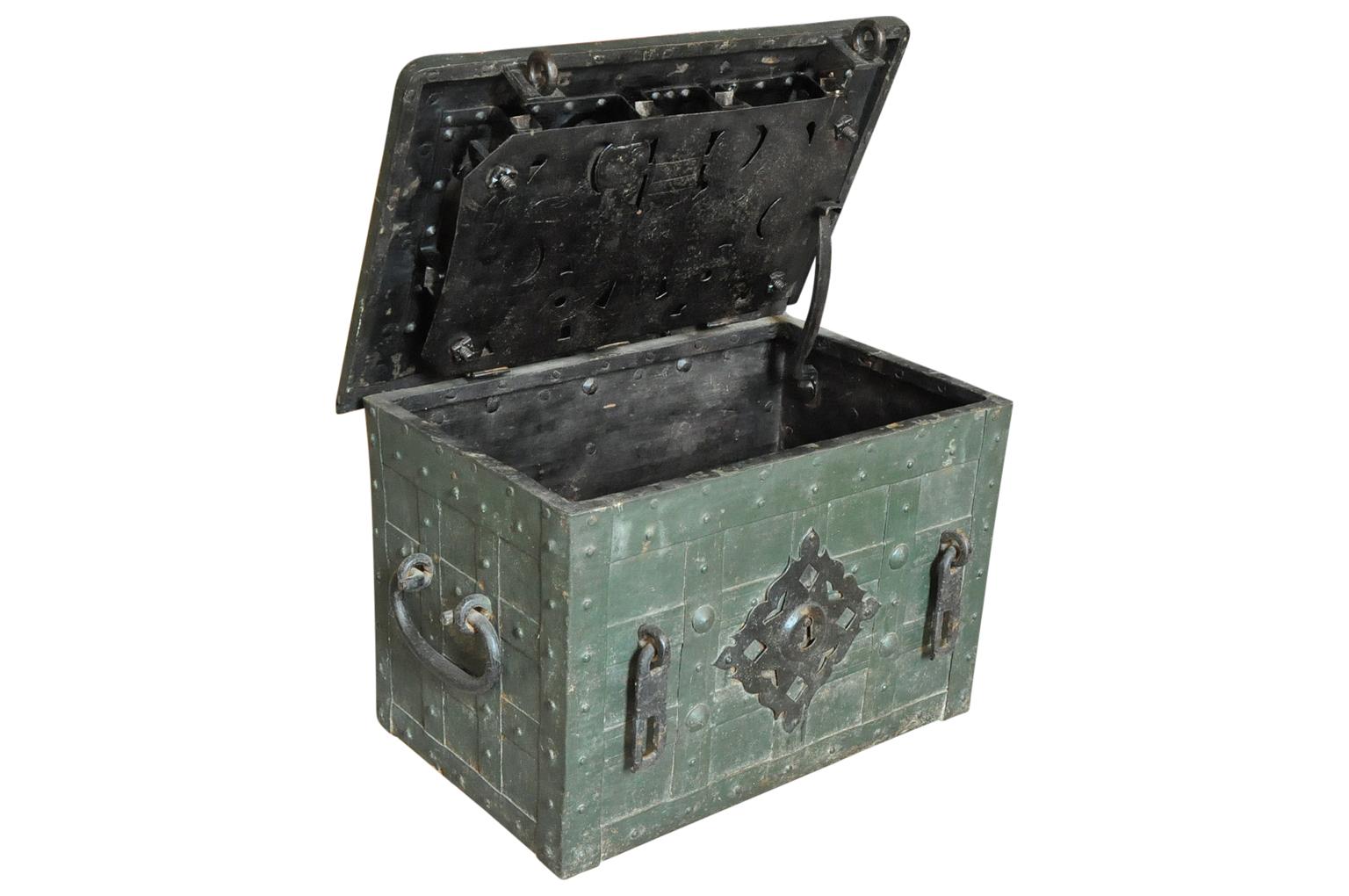18th Century and Earlier 18th Century Iron Nuremberg Strong Box, Trunk