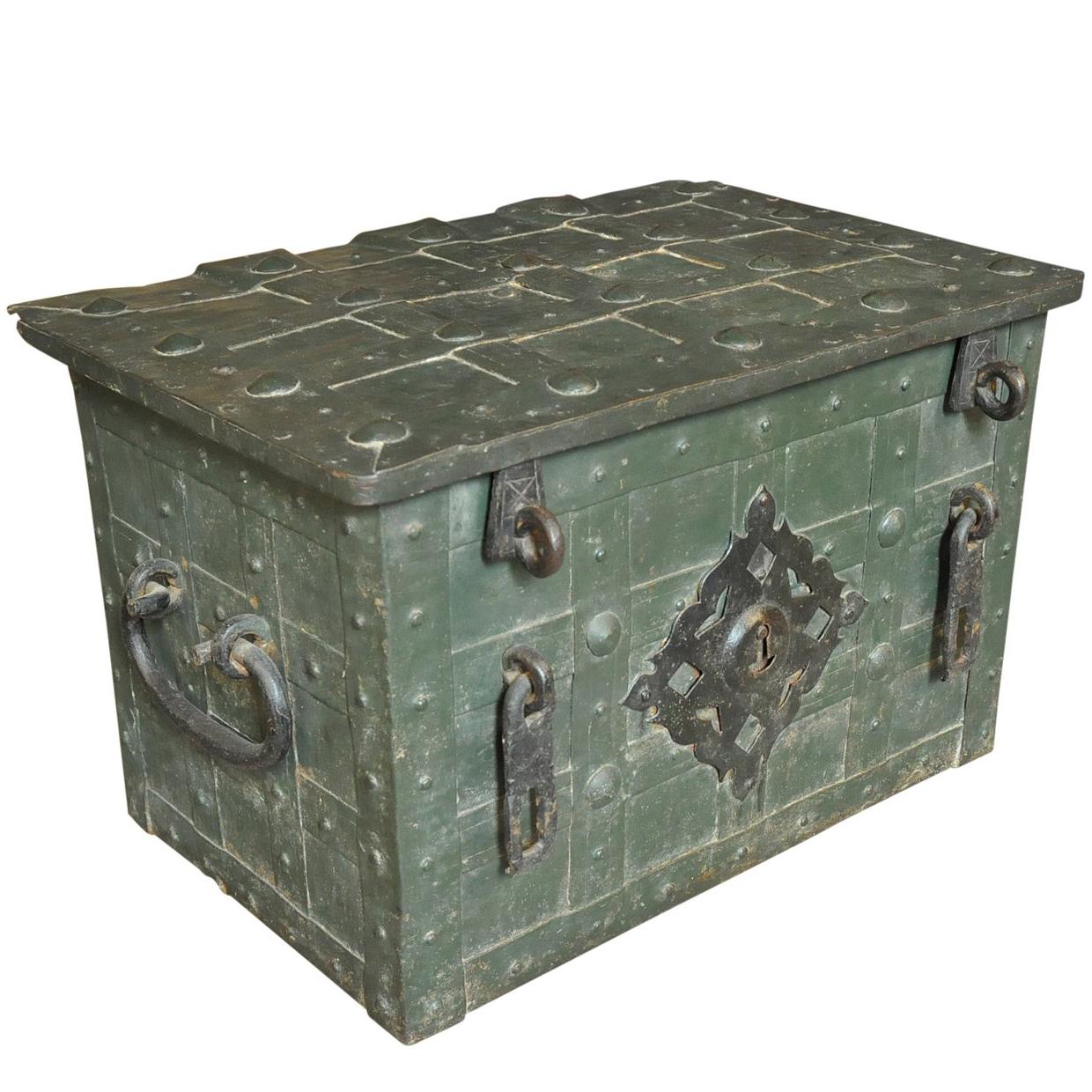 18th Century Iron Nuremberg Strong Box, Trunk