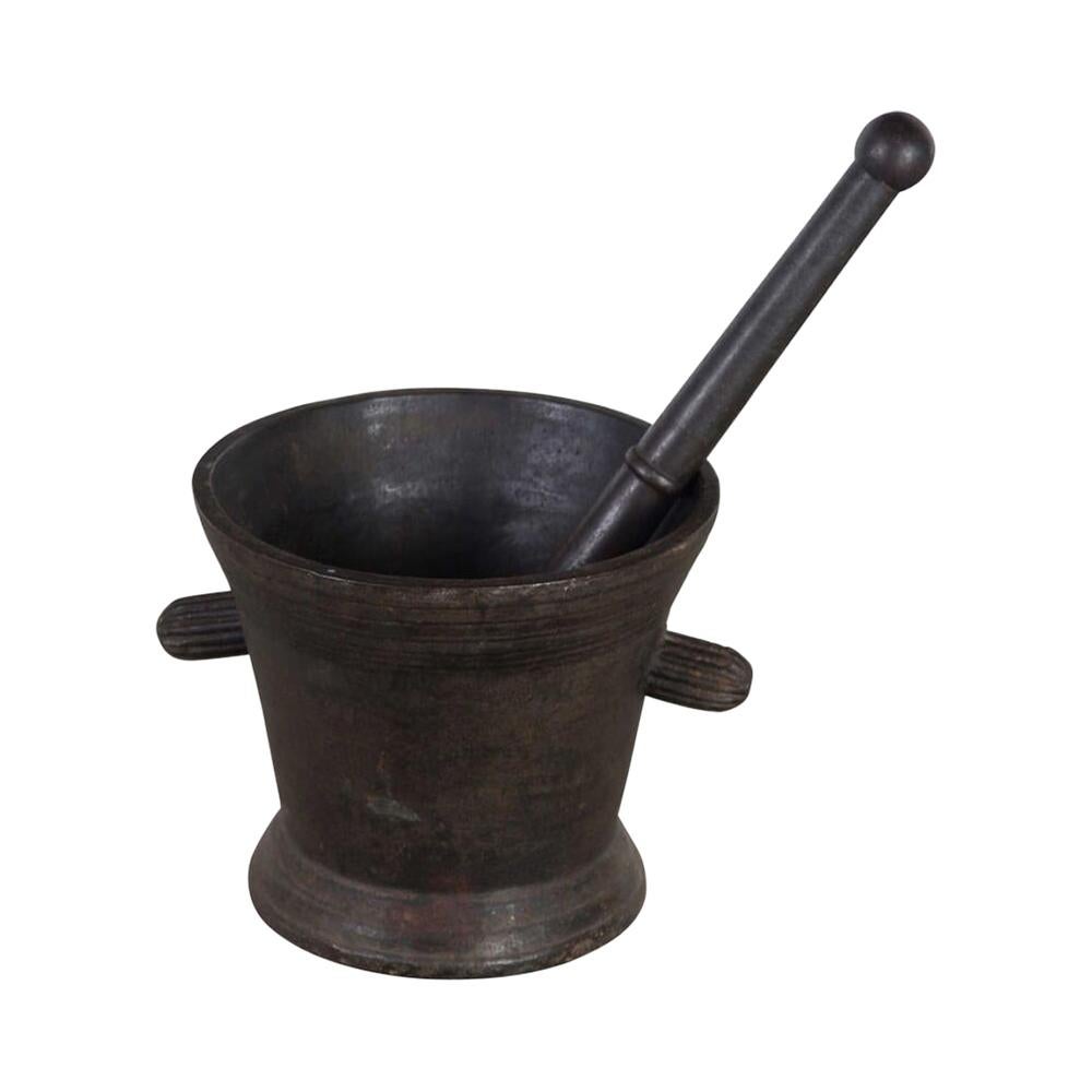 18th Century Iron Pestle and Mortar For Sale