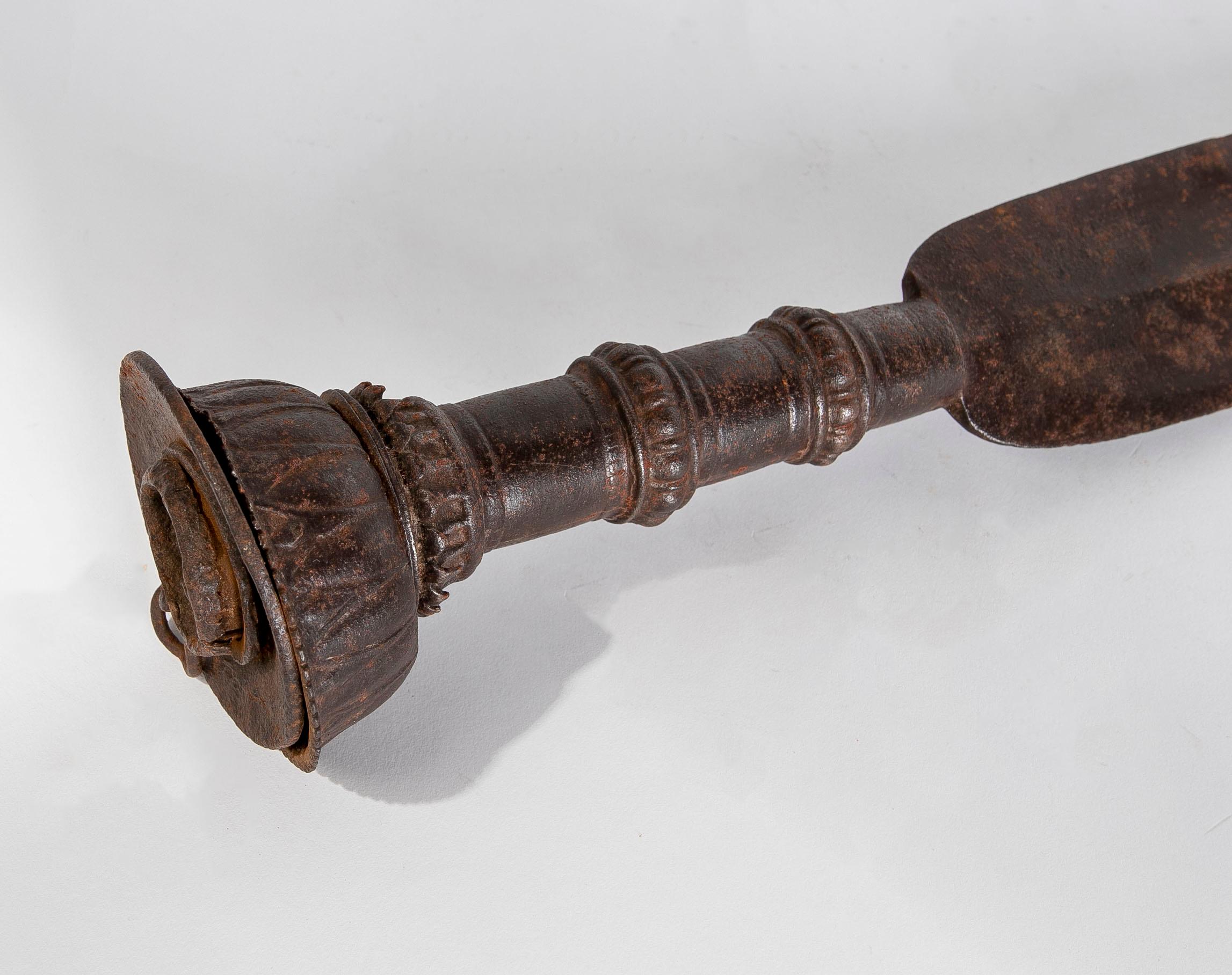 18th century Iron Spearhead with Decorations.