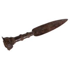 18th Century Iron Spearhead with Decorations