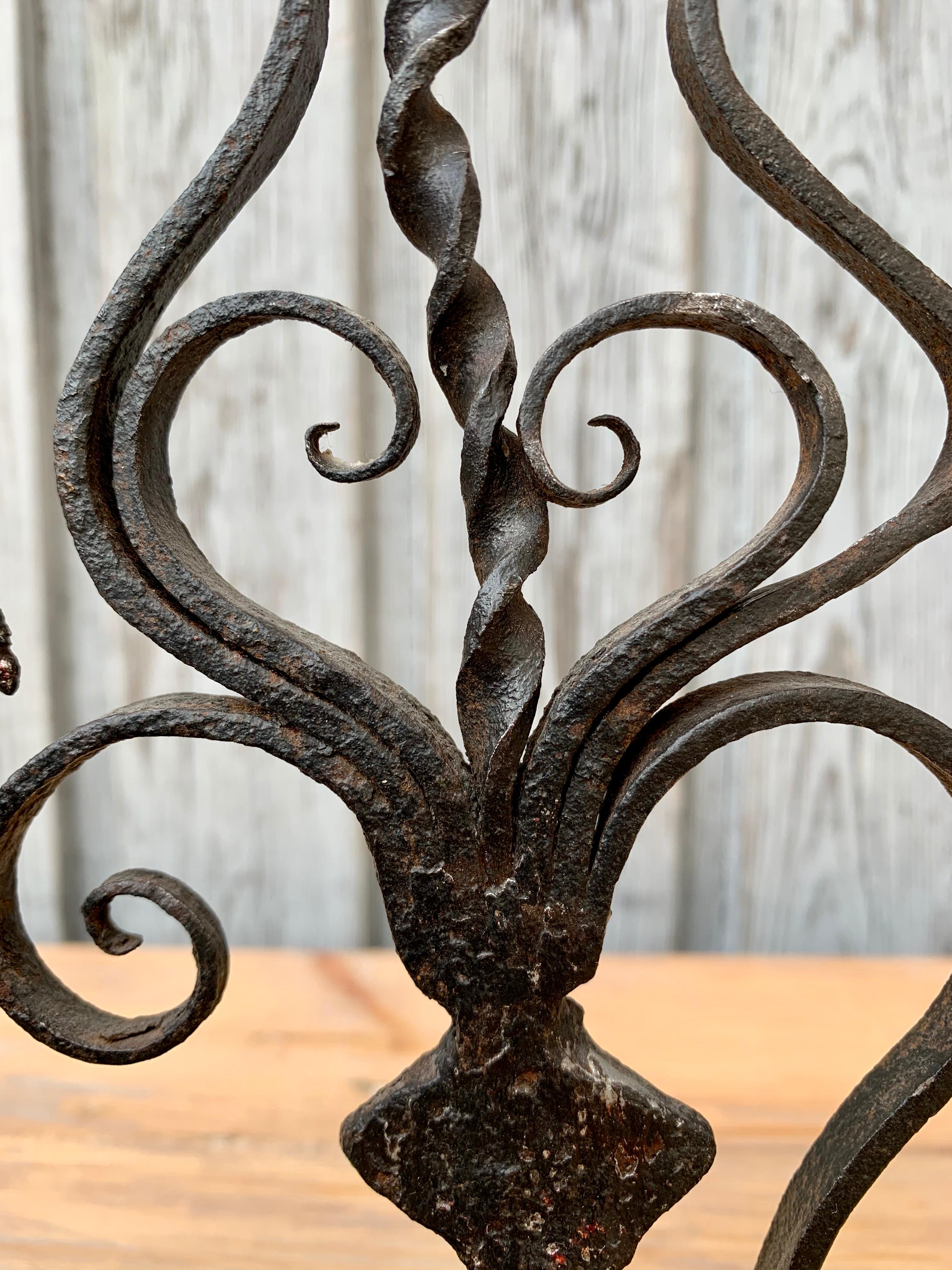18th Century Iron Weather-Vane with European Eagle Emblem on Wooden Stand 6