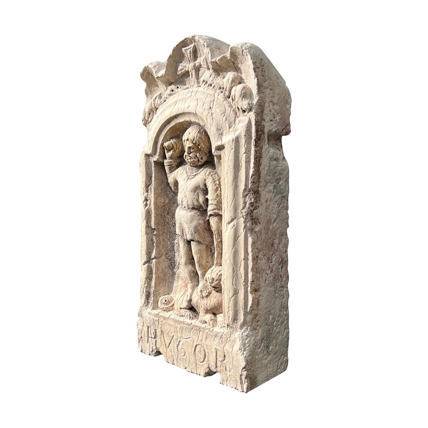 Croato Rilievo da parete Marmor Biancone, chiesa istriana del XVIII secolo - Decorazione antica in vendita