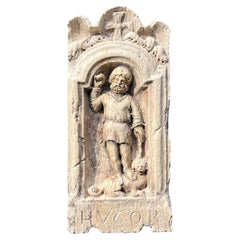 18th Century Istrian Church Marmor Biancone Wall Relief - Antique Décor