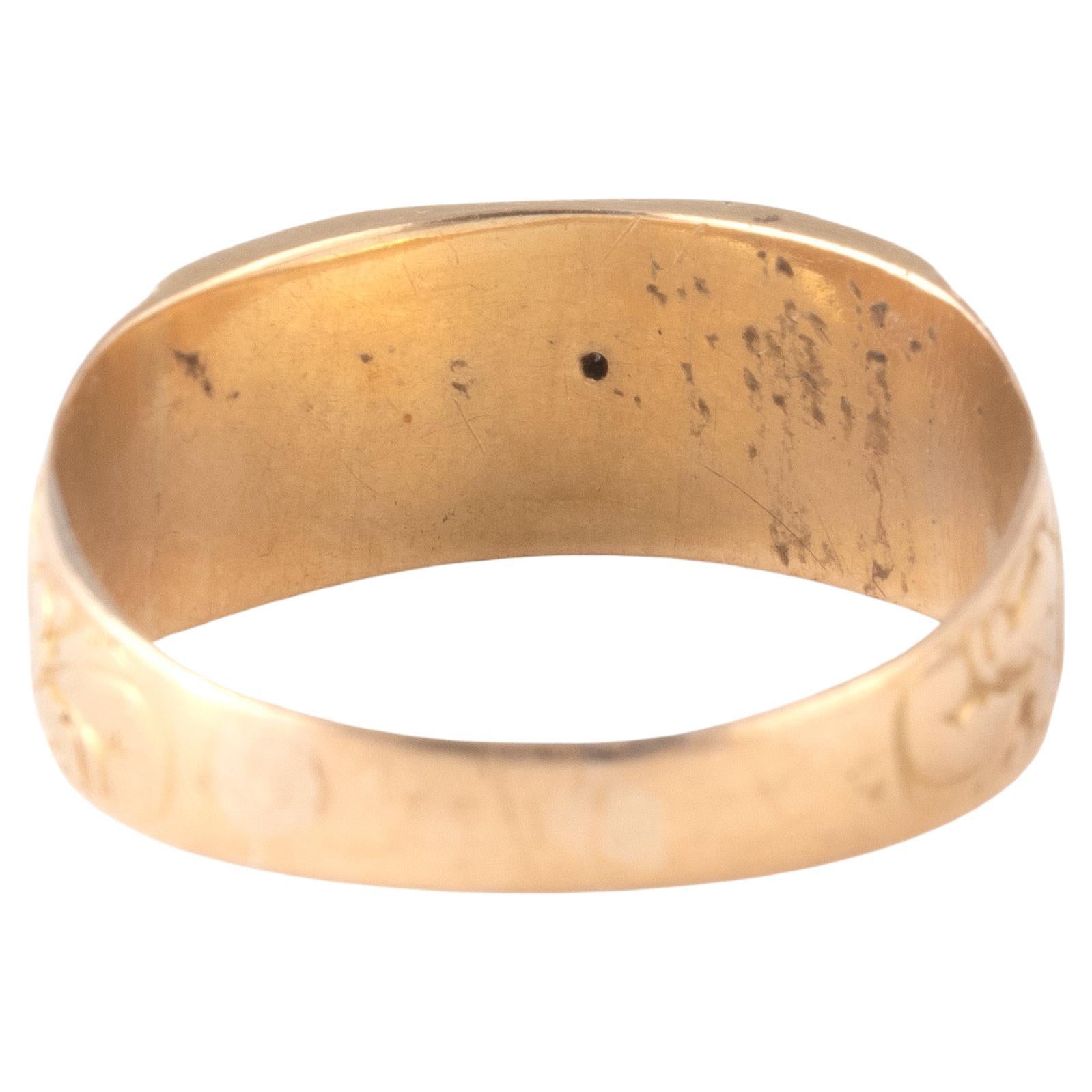 Neoclassical 18th Century Italian 22K Yellow Gold Chased Band Men's Ring