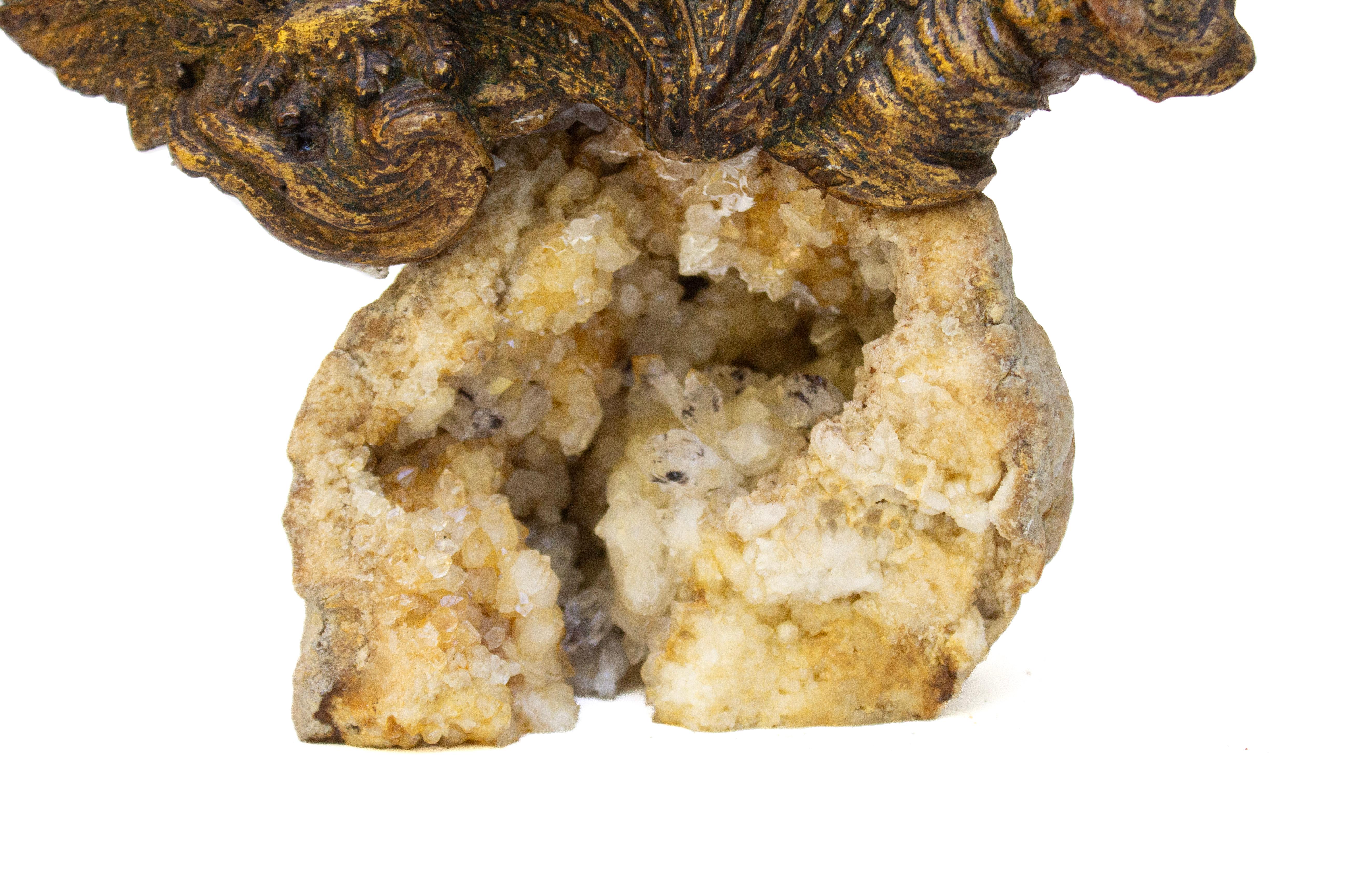 Tête d'ange italienne du 18e siècle sur géode Bon état - En vente à Dublin, Dalkey