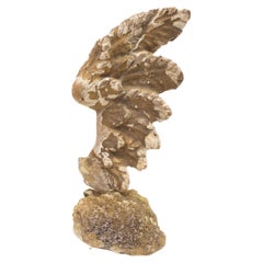 18th Century Italian Angel Wing on a Calcite Cluster with Citrine Points