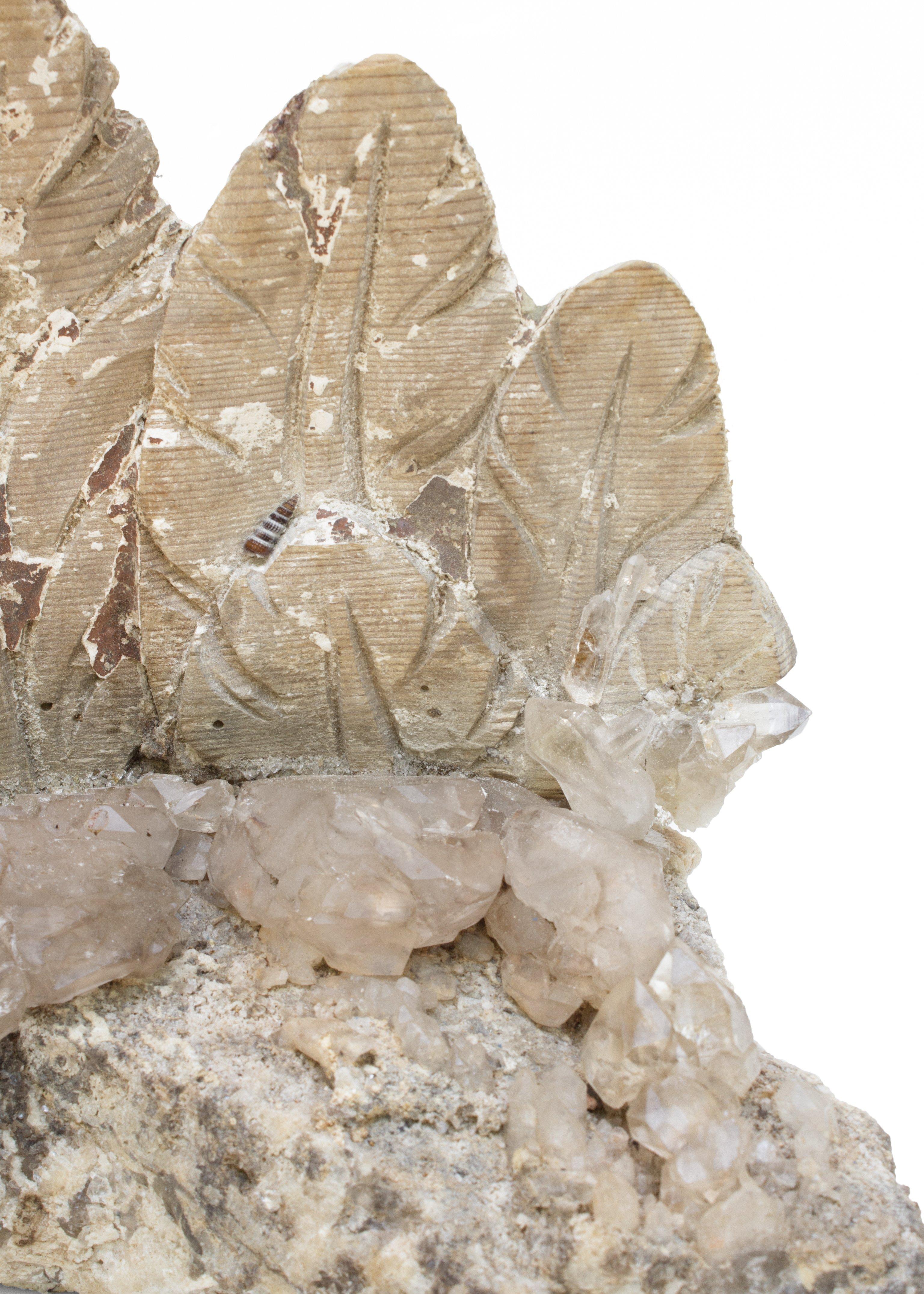 18th Century Italian Angel Wing on Elestial Quartz Crystal in Matrix In Distressed Condition In Dublin, Dalkey