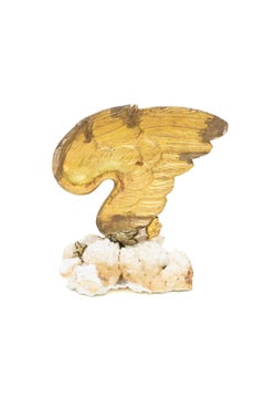 Aile d'ange italienne du 18e siècle sur nuage d'aragonite naturelle avec perles baroques