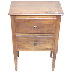 18th Century Italian Antique Louis XVI Walnut Wood Nightstand