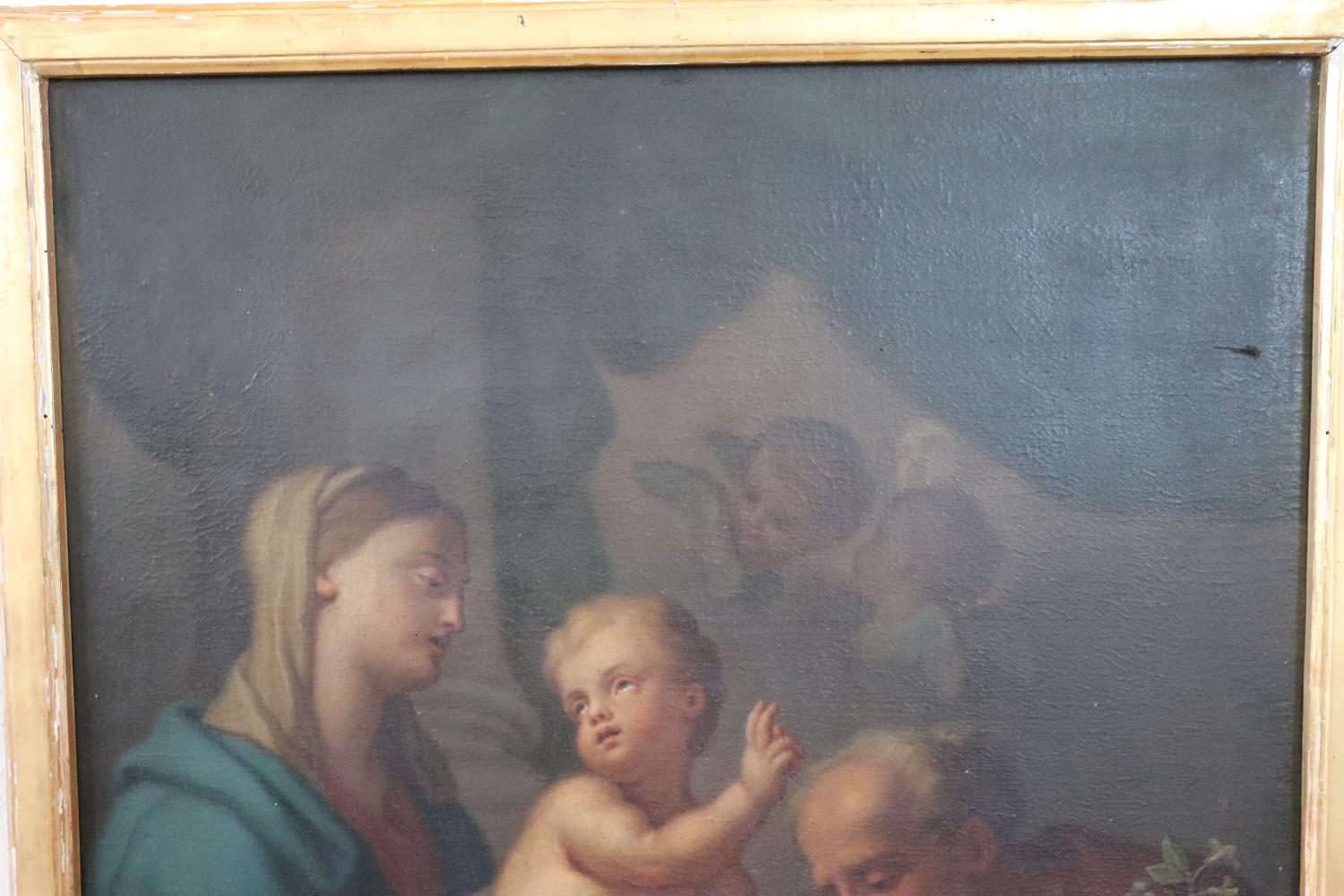 18th Century Italian Antique Oil on Canvas Painting, Religious Subject 1