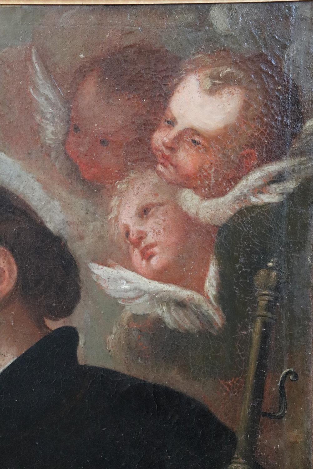 Italiano Dipinto olio su tela antico italiano del XVIII secolo San Francesco Saverio in vendita