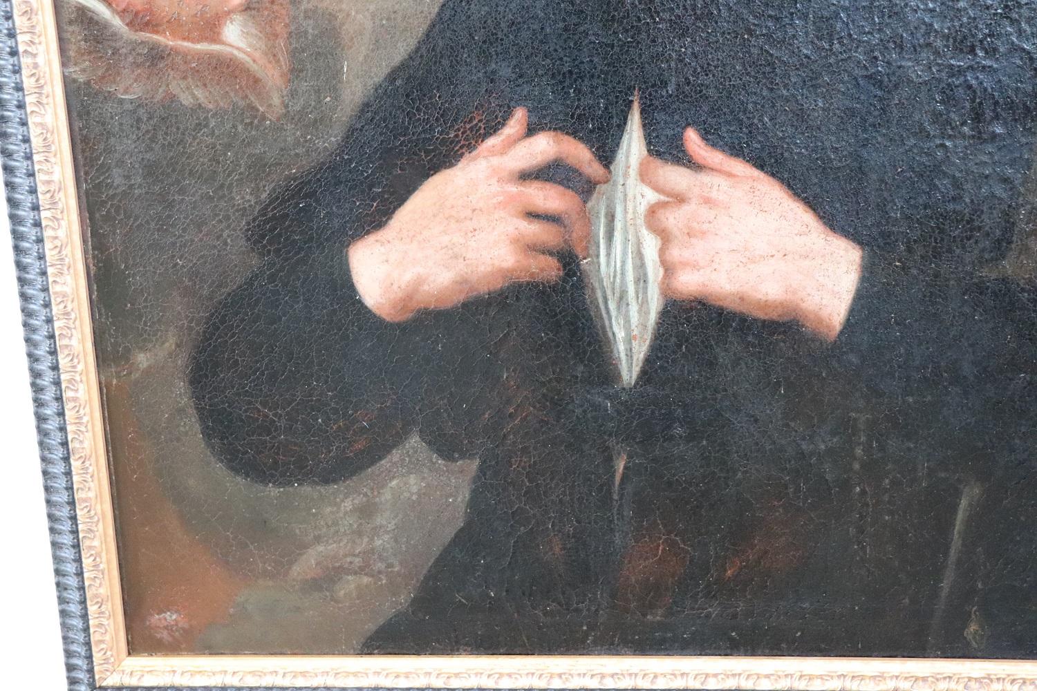 Milieu du XVIIIe siècle Huile sur toile italienne ancienne du 18ème siècle représentant Saint Francesco Saverio en vente