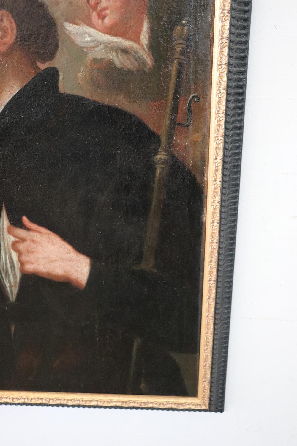 18th Century Italian Antique Oil on Canvas Painting Saint Francesco Saverio For Sale 1