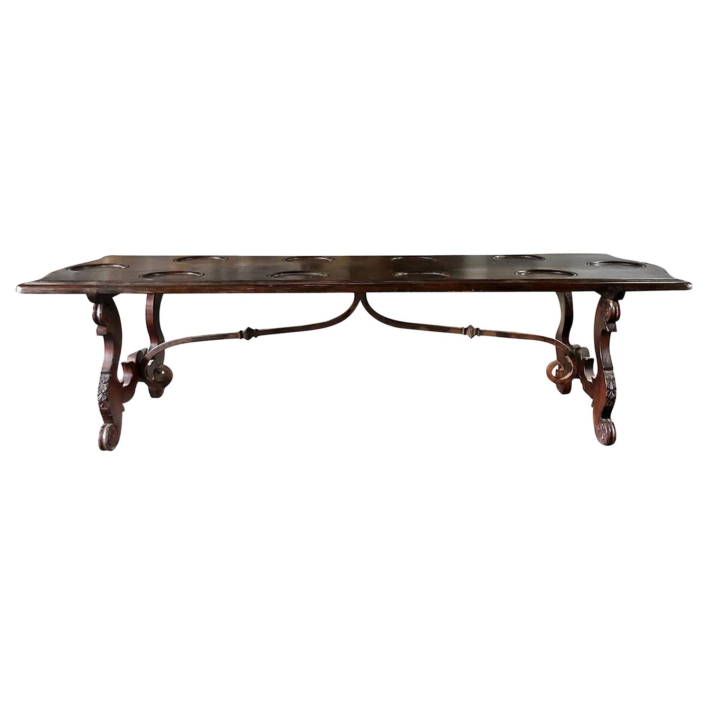 Table de salle à manger italienne ancienne de la Renaissance toscanne du 18ème siècle