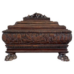 18th Century Italian Antique Walnut Coffret in the Manner of Rosso Fiorentino