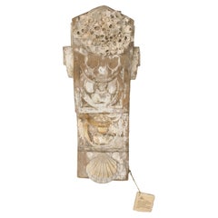 18th Century Italian Architectural Pediment and Barnacled Chesapecten Shells