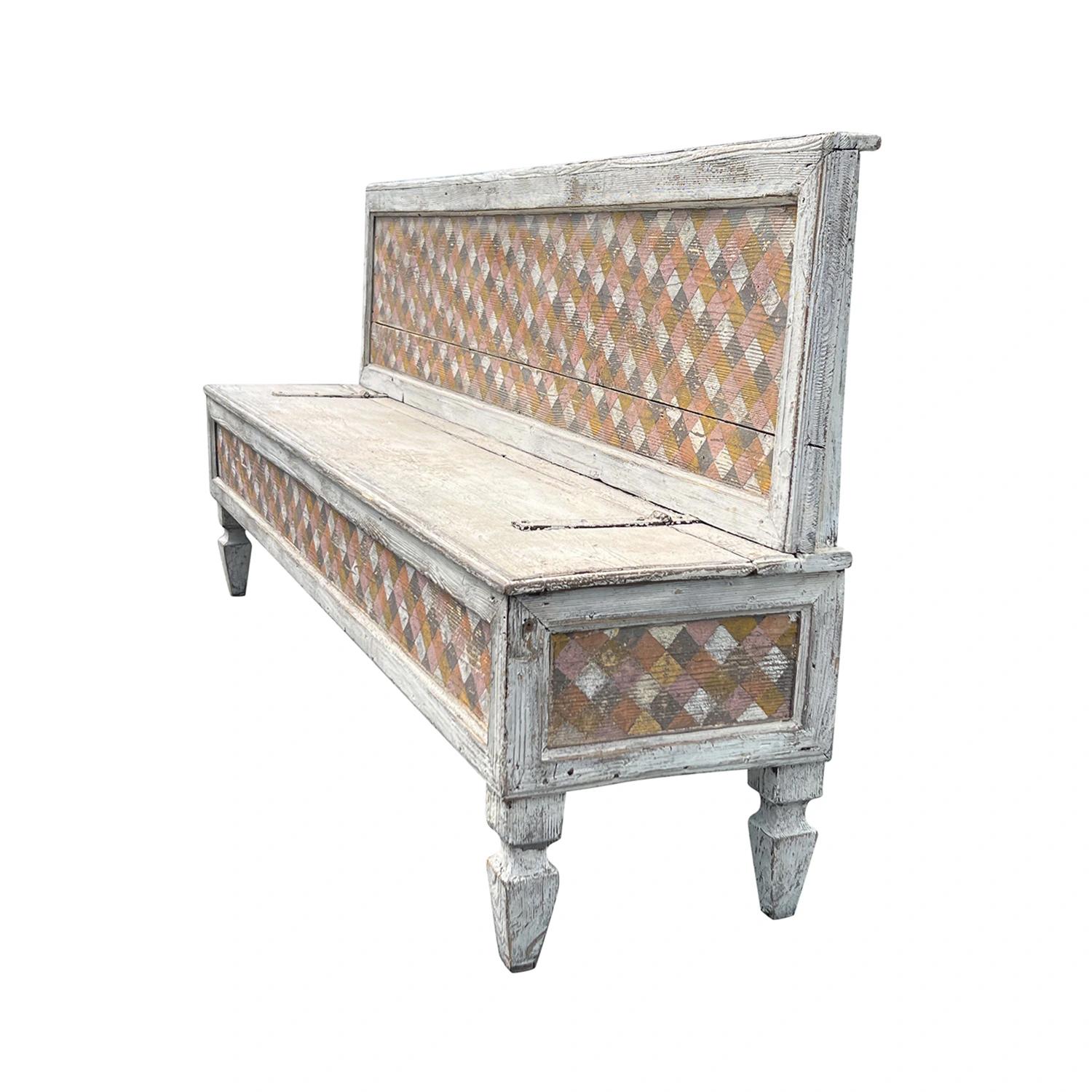 18th Century Italian Arte Povera Pinewood Bench, Antique Seating Furniture In Good Condition For Sale In West Palm Beach, FL