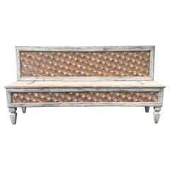 18th Century Italian Arte Povera Pinewood Bench, Used Seating Furniture