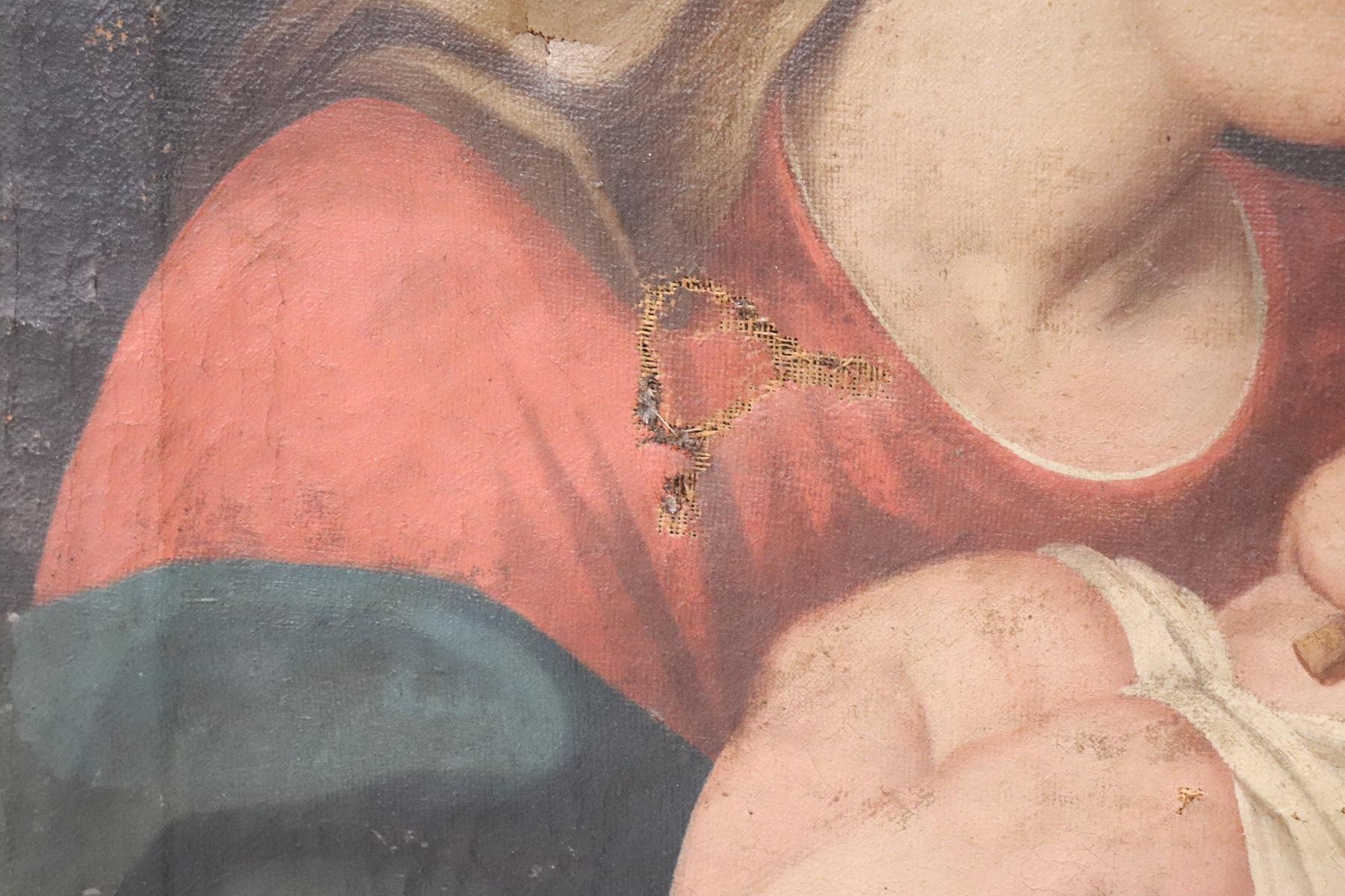18th Century Italian Artist Madonna with the Child Jesus In Fair Condition In Casale Monferrato, IT